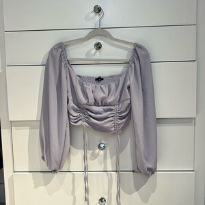 Purple cropped blouse